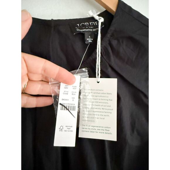 J.Crew | NWT Hyacinth top in cotton poplin in Black | Sz S - Picture 3 of 7